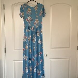 Floral Blue Maxi Dress